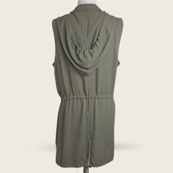 Daniel Rain Olive Utility Vest with Hood Sz 1X - Picture 4 of 7